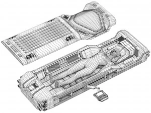 sci-fi cryo chamber cryopod 3D Model