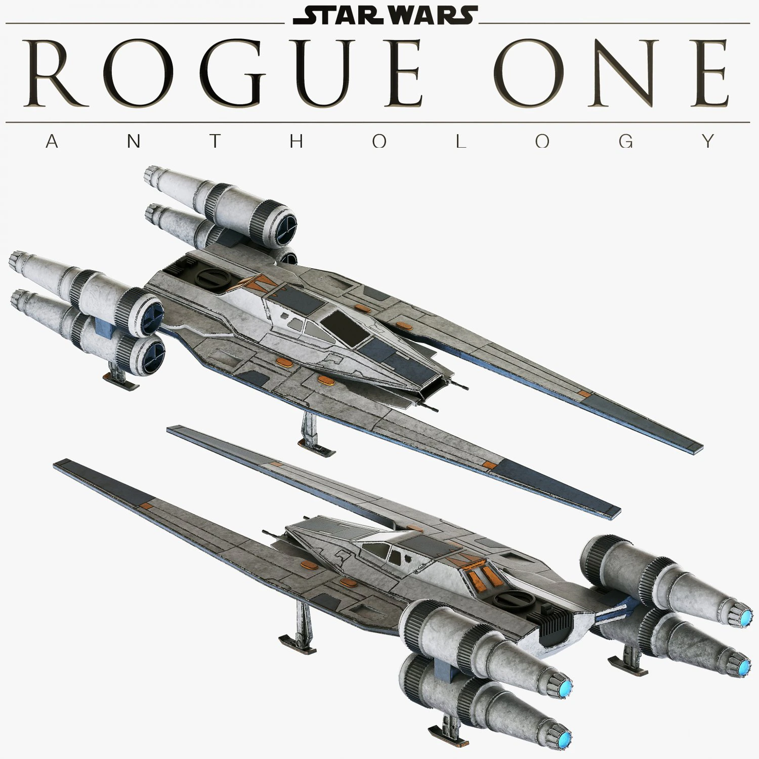 star wars u-wing ut-60d Modello 3D .c4d .max .obj .3ds .fbx .stl .blend