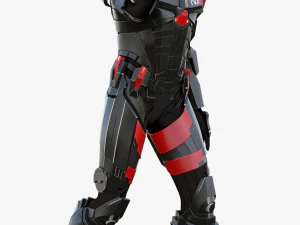 futuristic soldier rigged 3D Model
