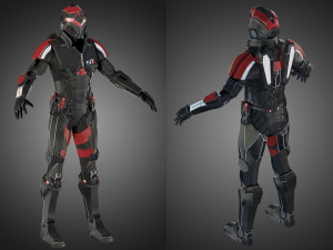 futuristic soldier rigged 3D Модель