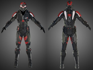 futuristic soldier rigged 3D Модель