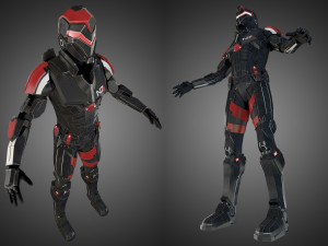 futuristic soldier rigged 3D Модель
