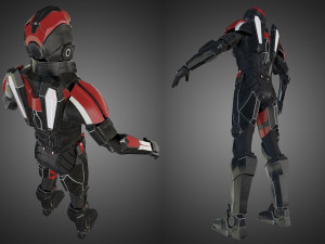 futuristic soldier rigged 3D Модель