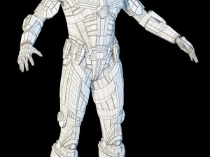 futuristic soldier rigged 3D Model