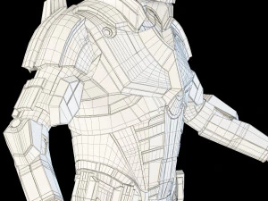futuristic soldier rigged 3D Model