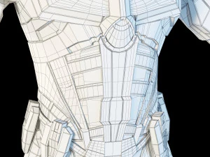 futuristic soldier rigged 3D Model