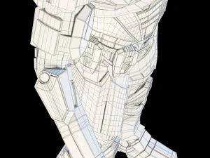 futuristic soldier rigged 3D Model