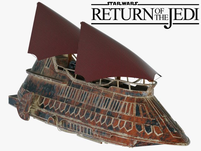 star wars khetanna jabba sail barge 3D Model .c4d .max .obj .3ds .fbx .stl .blend 