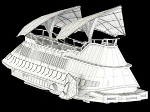 star wars khetanna jabba sail barge 3D Model