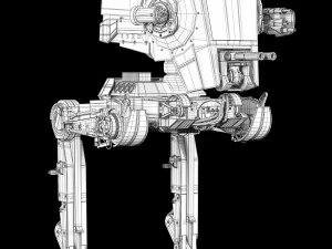 star wars at-st walker rigged 3D Model
