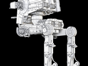 star wars at-st walker rigged Modelo 3D