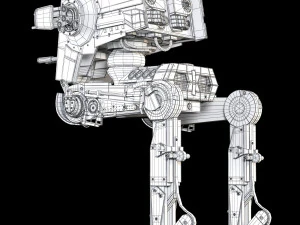 star wars at-st walker rigged 3D Model