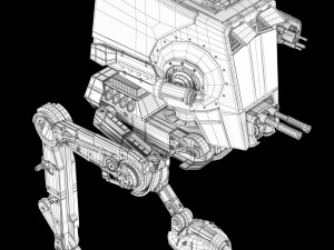 star wars at-st walker rigged Modelo 3D