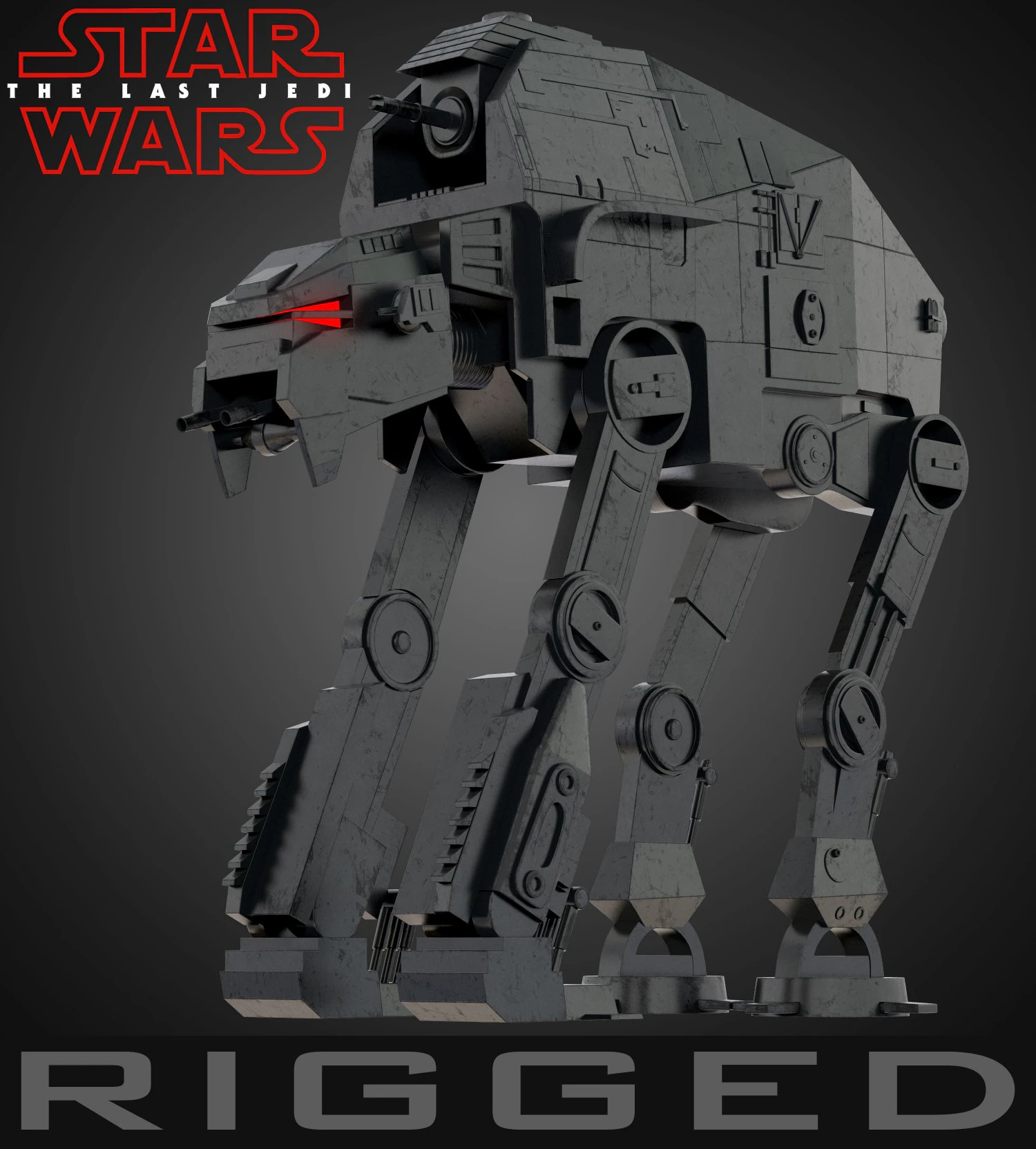 at-m6 star wars all terrain megacaliber six rigged 3D Model .c4d .max .obj .3ds .fbx .stl .blend