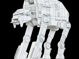 at-m6 star wars all terrain megacaliber six rigged 3D Model
