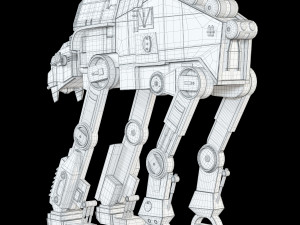 at-m6 star wars all terrain megacaliber six rigged Modelo 3D