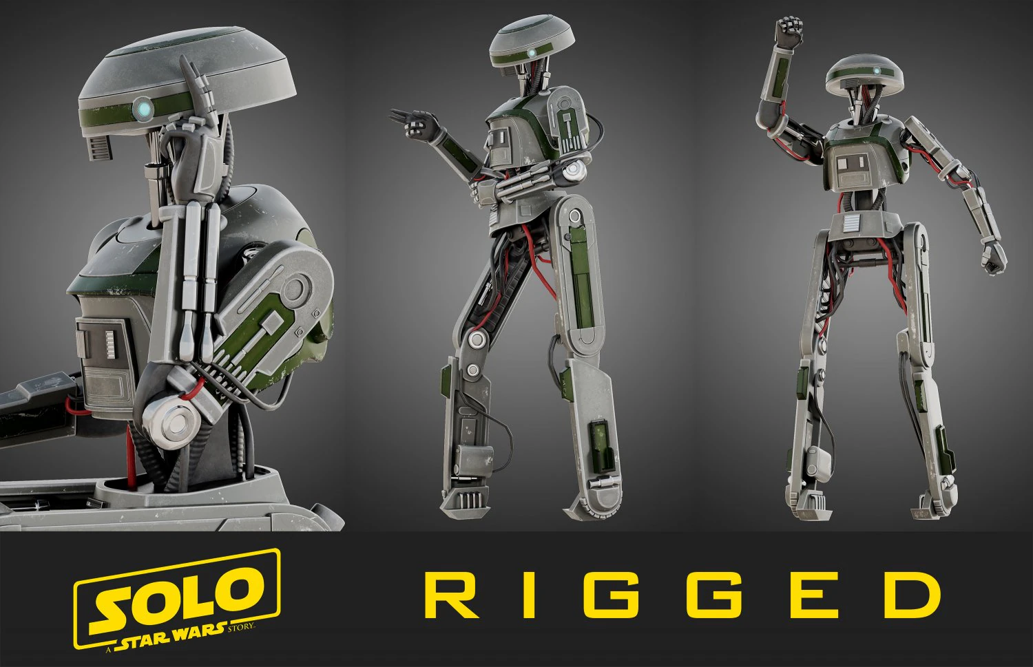 star wars l3-37 droid rigged 3D Model .c4d .max .obj .3ds .fbx .stl .blend