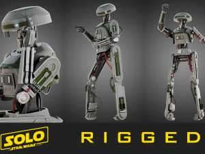 star wars l3-37 droid rigged 3D Model