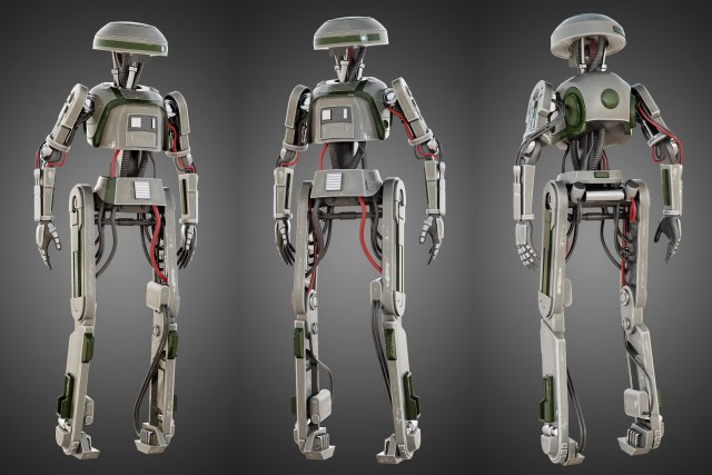 star wars l3-37 droid rigged 3D Model