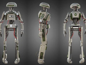 star wars l3-37 droid rigged 3D Model