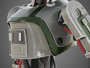 star wars l3-37 droid rigged 3D Model