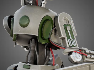 star wars l3-37 droid rigged 3D Model