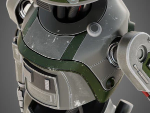star wars l3-37 droid rigged 3D Model