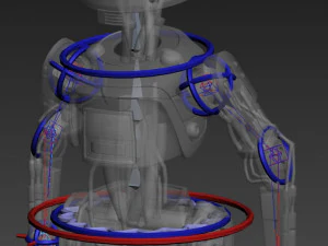 star wars l3-37 droid rigged 3D Model