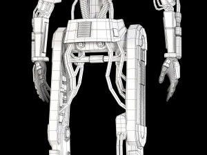 star wars l3-37 droid rigged 3D Model