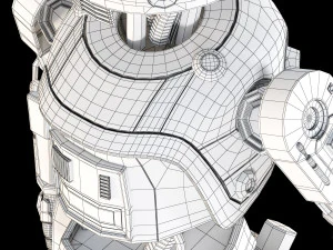 star wars l3-37 droid rigged 3D Model