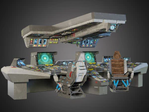 interior del puente de la nave espacial Modelo 3D
