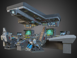 spaceship bridge interior 3D मॉडल