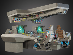 spaceship bridge interior 3D मॉडल