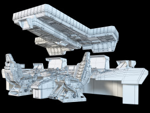 spaceship bridge interior 3D मॉडल