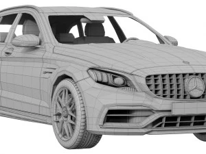 mercedes benz c63 amg station wagon Modello 3D