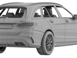 mercedes benz c63 amg station wagon Modello 3D