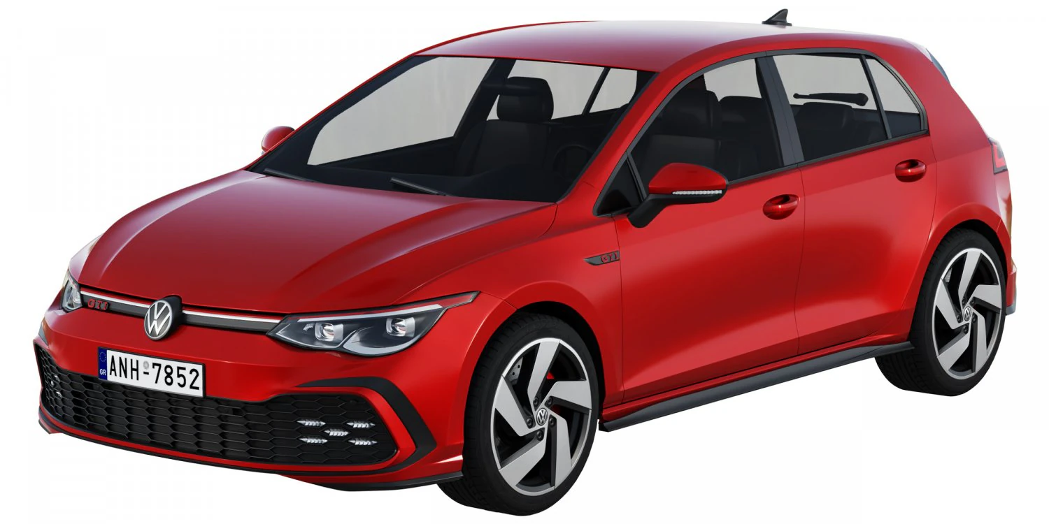 volkswagen golf gti 5-door 2020 3D Model .c4d .max .obj .3ds .fbx .stl .blend 