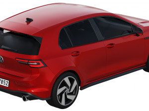 volkswagen golf gti 5-door 2020 3D Model