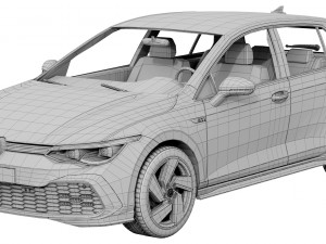 volkswagen golf gti 5-door 2020 3D Model