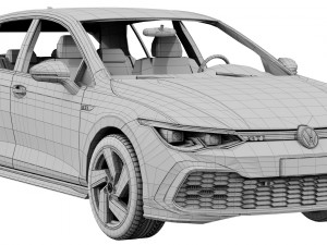 volkswagen golf gti 5-door 2020 3D Model