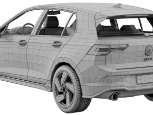 volkswagen golf gti 5-door 2020 3D Model
