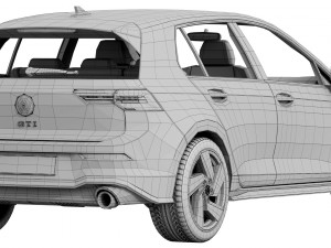 volkswagen golf gti 5-door 2020 3D Model
