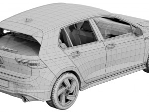 volkswagen golf gti 5-door 2020 3D Model