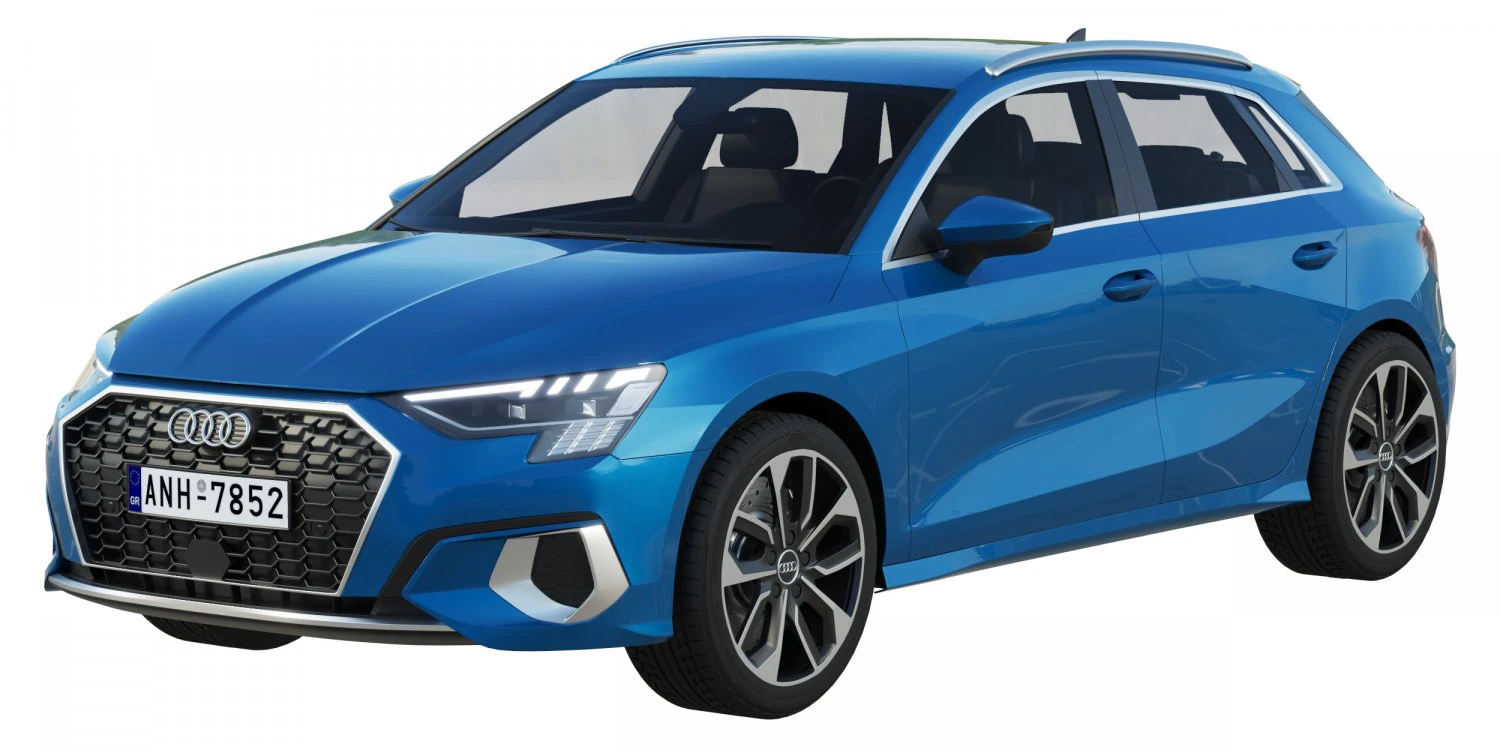 audi a3 sportback 2021 3D Model .c4d .max .obj .3ds .fbx .stl .blend