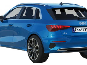 audi a3 sportback 2021 3D Model