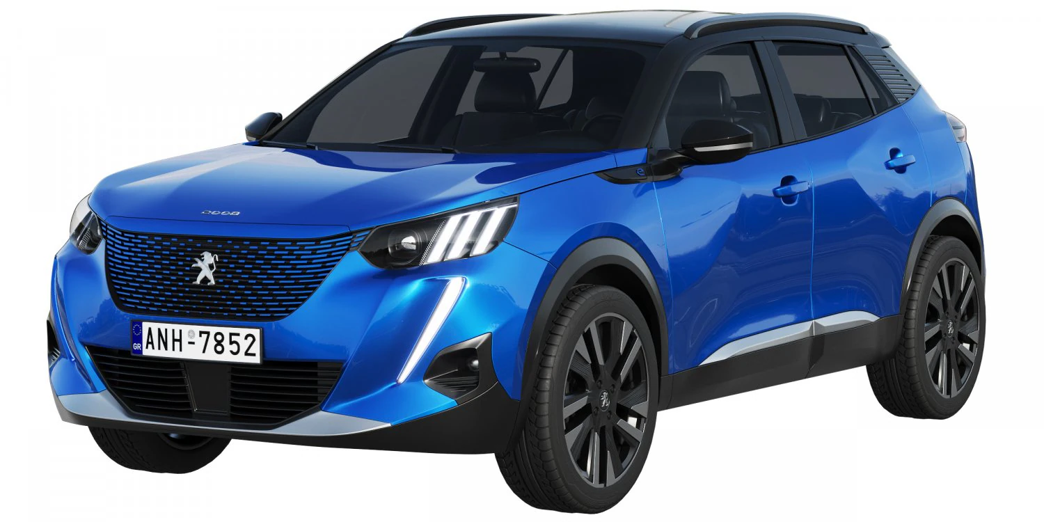 peugeot e-2008 3D Model .c4d .max .obj .3ds .fbx .stl .blend 