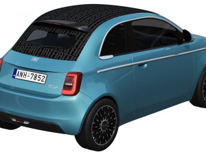 fiat 500 la prima 2021 3D Модель
