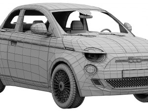fiat 500 la prima 2021 3D Модель