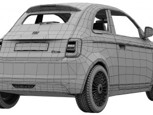 fiat 500 la prima 2021 3D Модель