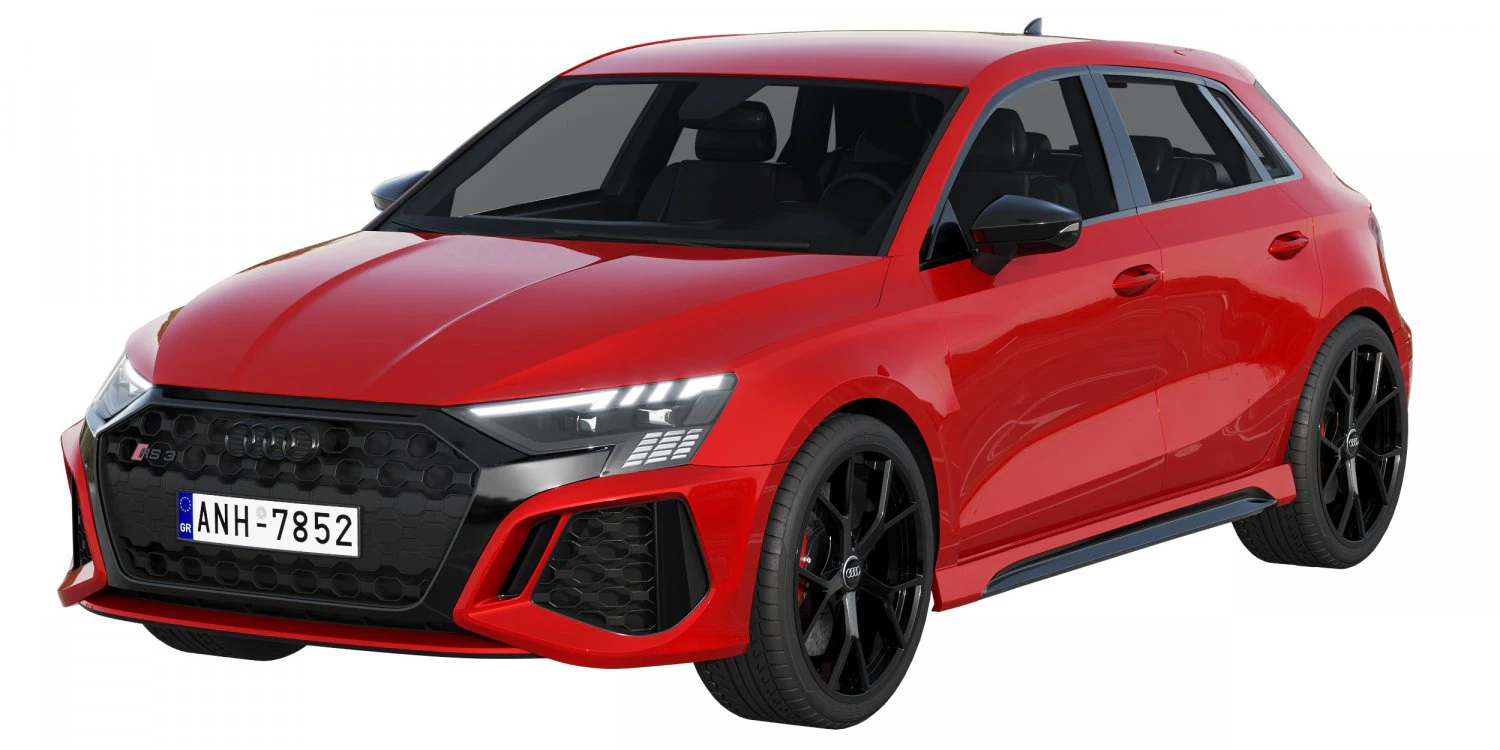 audi rs3 sportback 2021 3D Model .c4d .max .obj .3ds .fbx .stl .blend 